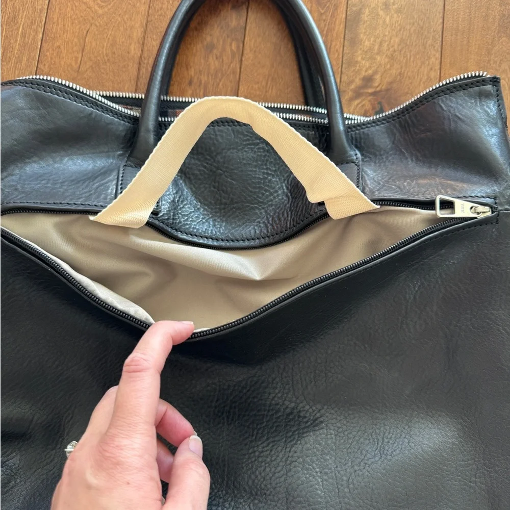Pampora Business Venture Black Leather Tote Bag - Kelly Inspired
